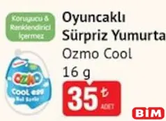 OZMO COOL OYUNCAKLI SÜPRİZ YUMURTA 16 G